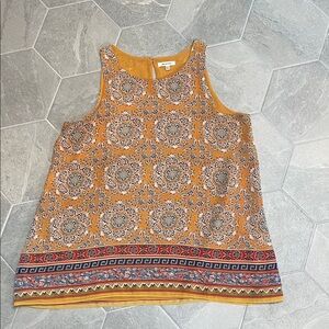 Max Studio Floral Multicolor Boho Tank Top – Mustard – Size L